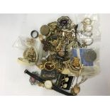 A small group of gold tone and jewellery odds - NO RESERVE