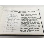 An autograph book containing the signatures of those present at the NATO conference in 1970.