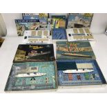 Included are 5 boxed model ship sets 3 are triang minic and 2 are Munich ships ocean terminal