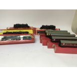 Included are 4 boxed hornby locomotives and 5 boxed carriages.