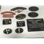 Included is an assortment of railway signs, and shed plates.