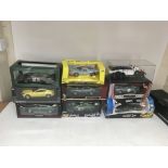 Included are 9 boxed model cars including a Minichamps Mercedes.