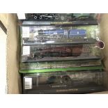 Included are 3 large boxes contain sealed and unsealed static plastic model steam engines. Many come