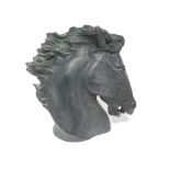 An Austin simulated bronze horse head with inscrib