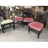 A group of four Georgian upholstered chairs - NO R