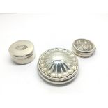 Three Continental silver boxes of circular shape o