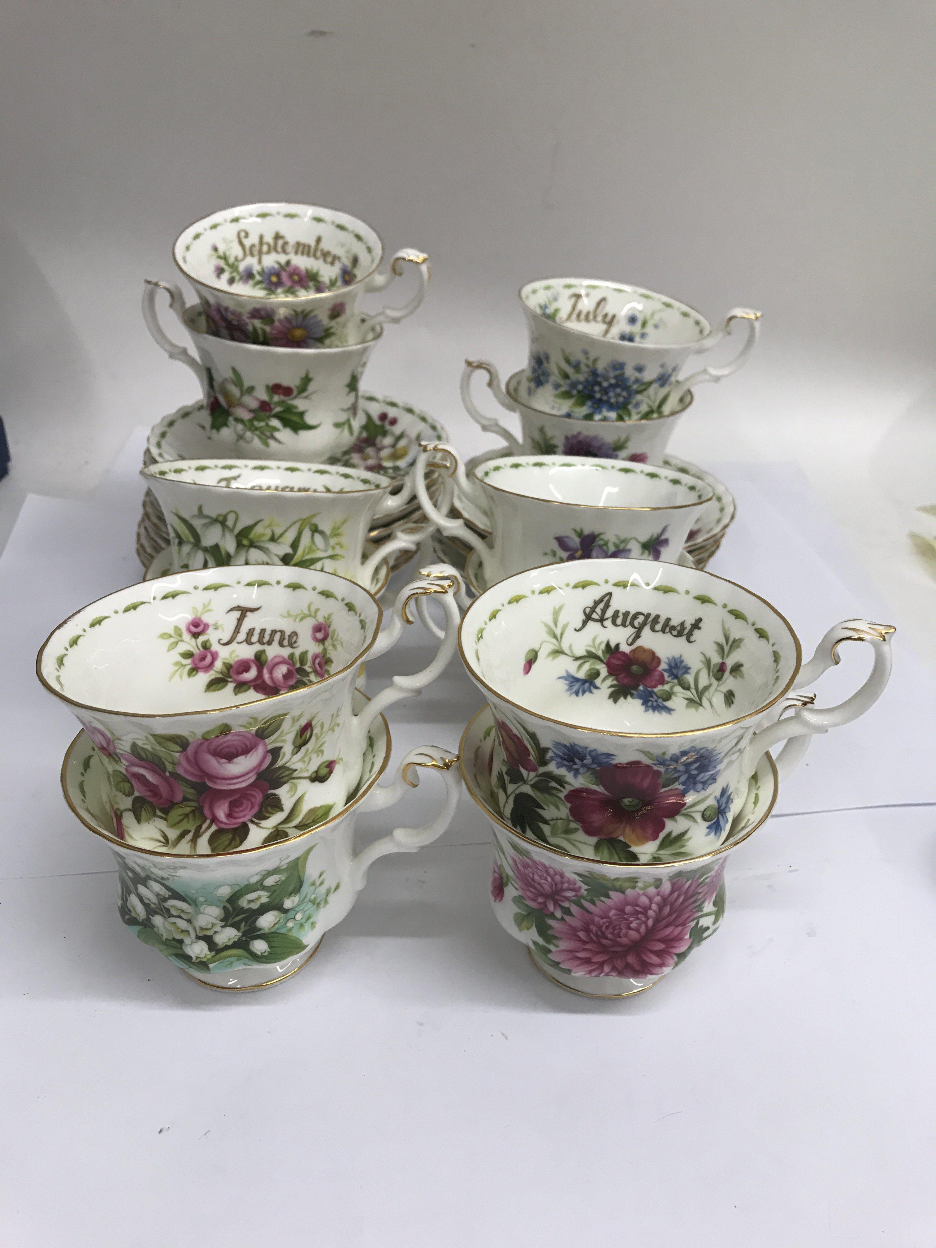 A Royal Albert flowers of the month series set 12