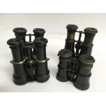 Four pairs of vintage binoculars including one pai