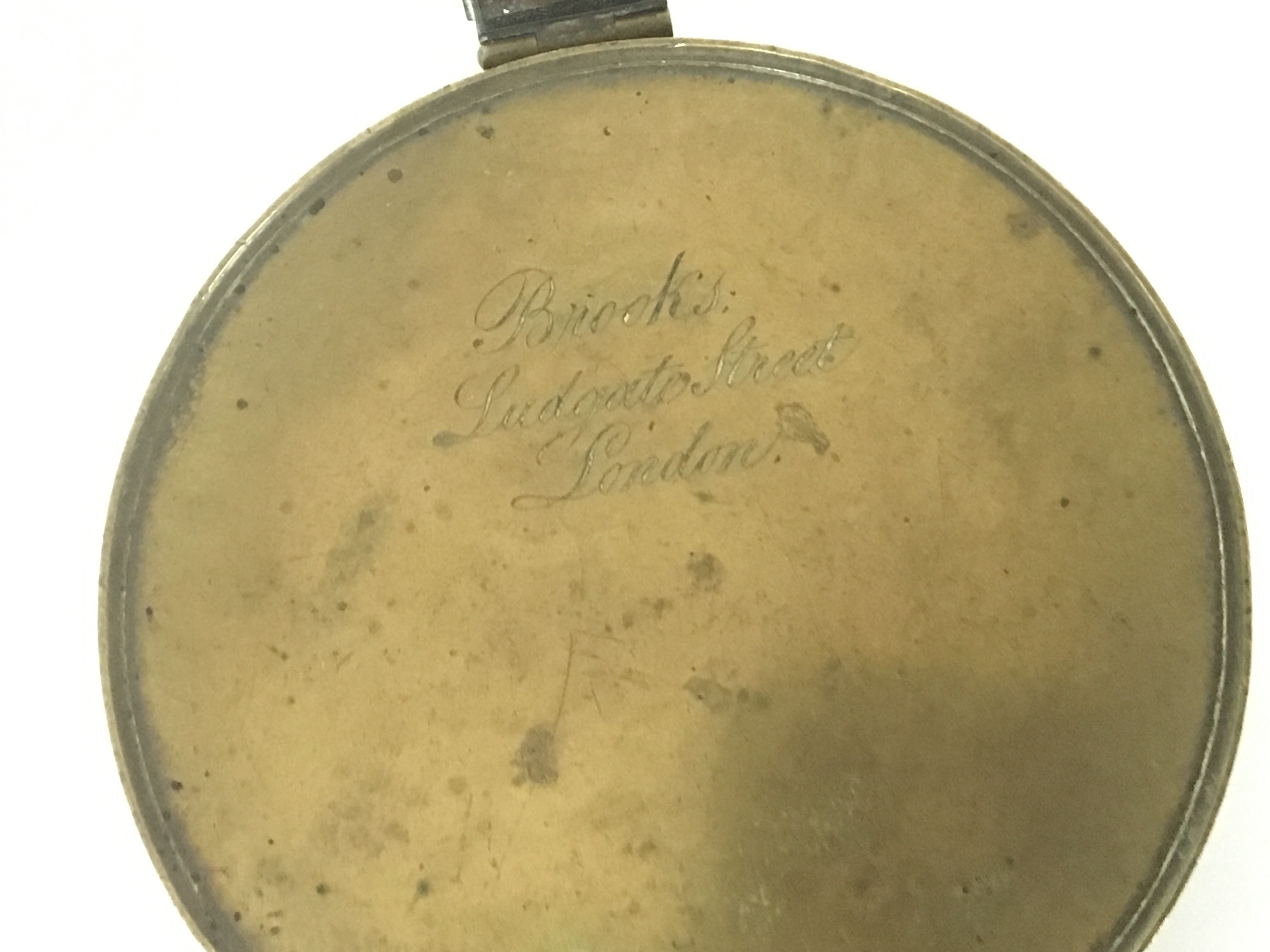 A 19th century oxidised brass cased compass maker - Image 2 of 2