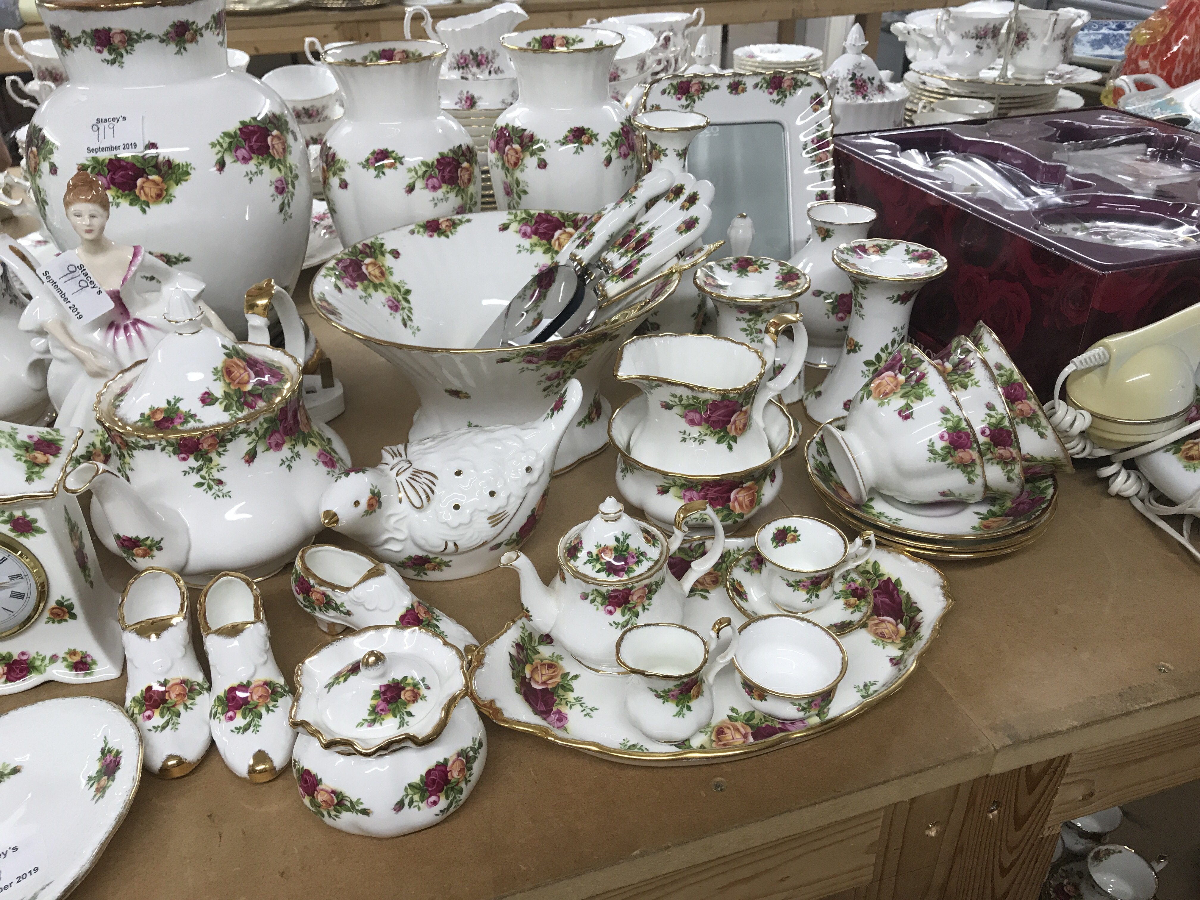 A collection of Royal Albert country Rose items in
