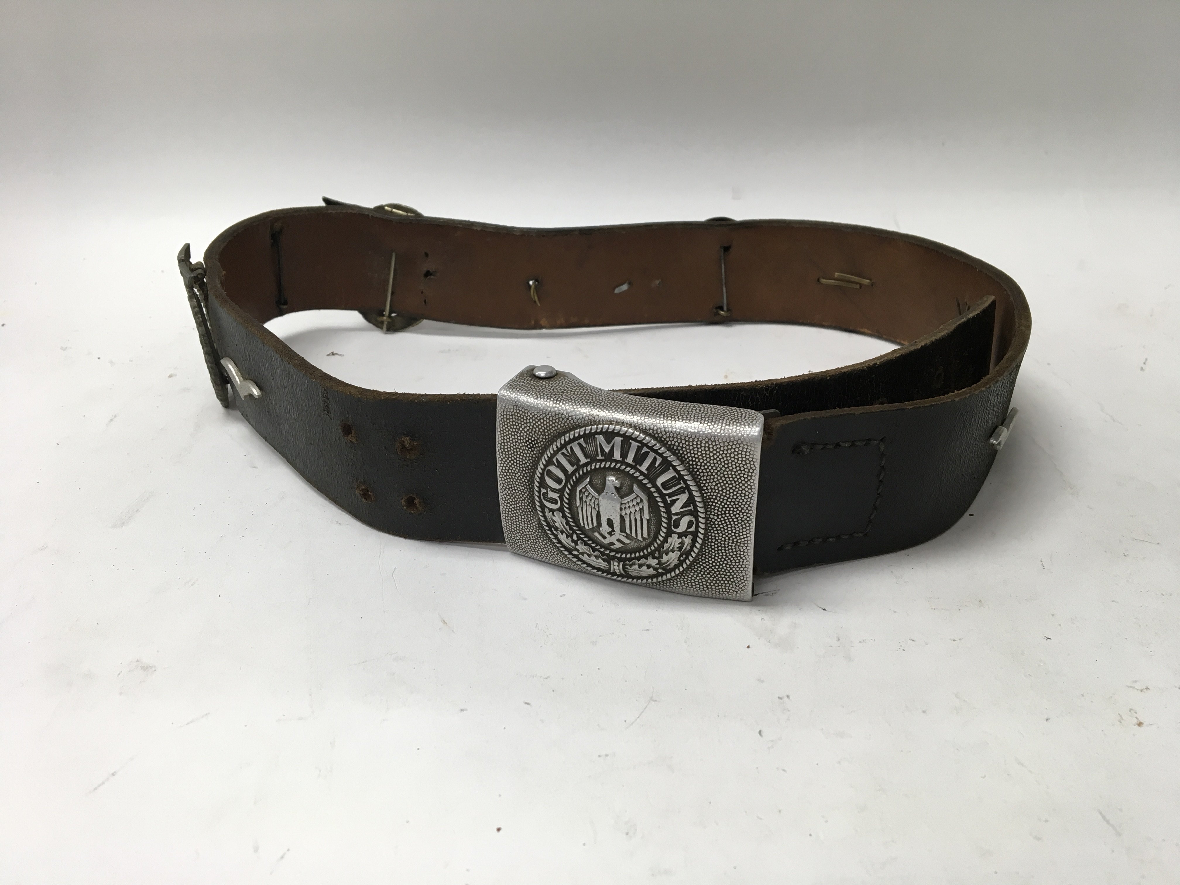 An interesting WW2 captured German belt, with original buckle and ...