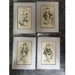 England Signed Photo + Caricature Collection: Mounted caricatures of Brian Clough Jack Charlton Paul