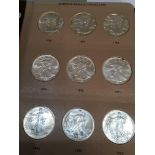 A Set Of American Eagle Silver Dollars from 1986-2018 (excluding 2017) Silver Bullion uncirculated