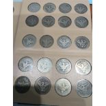 An Album containing a complete set of Silver Liberty Head Barber Half Dollars from 1892-1915-S.