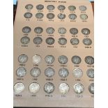 A rare and complete set of Mercury Dimes from 1916-1945 including the rare and highly desirable