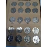 A complete set of Silver Franklin Half Dollars from 1948-1963D this set graded at EF and above the