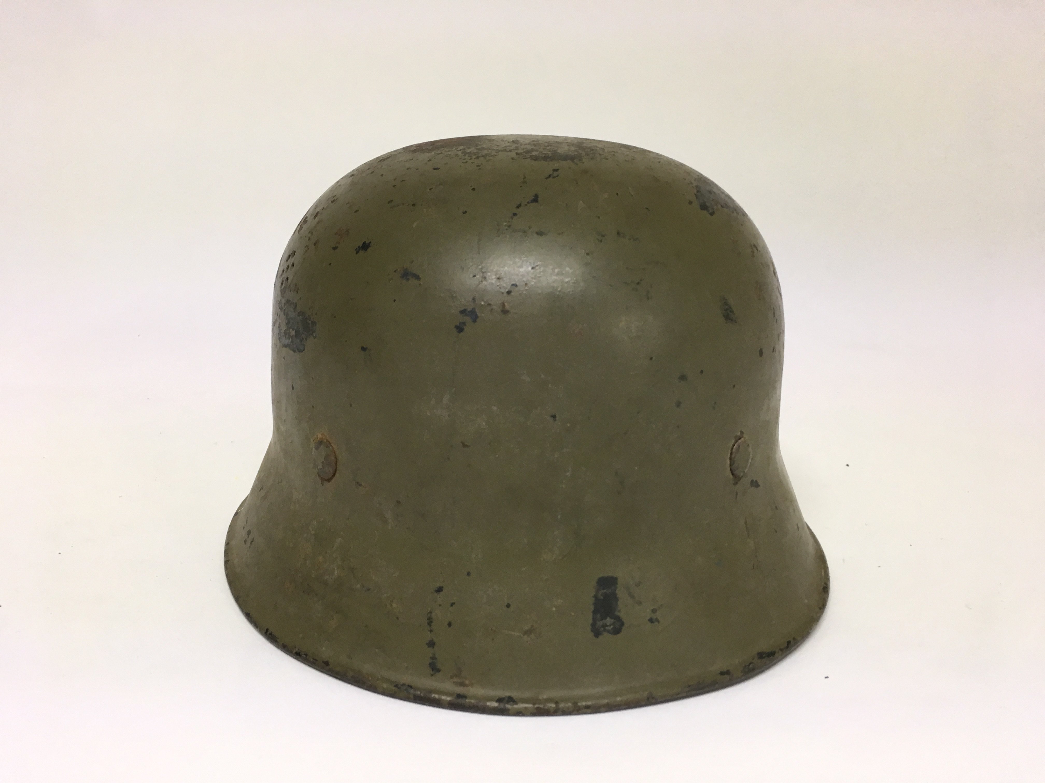 A German third reich WW2 helmet with insignias either side and headliner. - Image 3 of 4