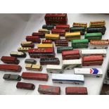 A collection of loose Diecast Buses, including Din