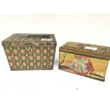 A vintage Huntley & Palmers Biscuit tin in the for