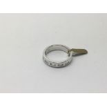 An 18ct white gold baguette cut diamond ring, appr