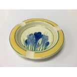 A Clarice Cliff ash tray decorated in spring crocu
