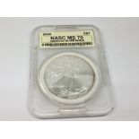 A Silver 2009 MS70 American silver (9.99%) dollar