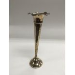 A silver trumpet shaped vase, Birmingham hallmarks