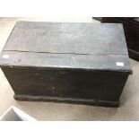 A pine painted blanket box (split top) 83x47cm - N