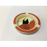 A Clarice Cliff ash tray orange and lemon 12 cm