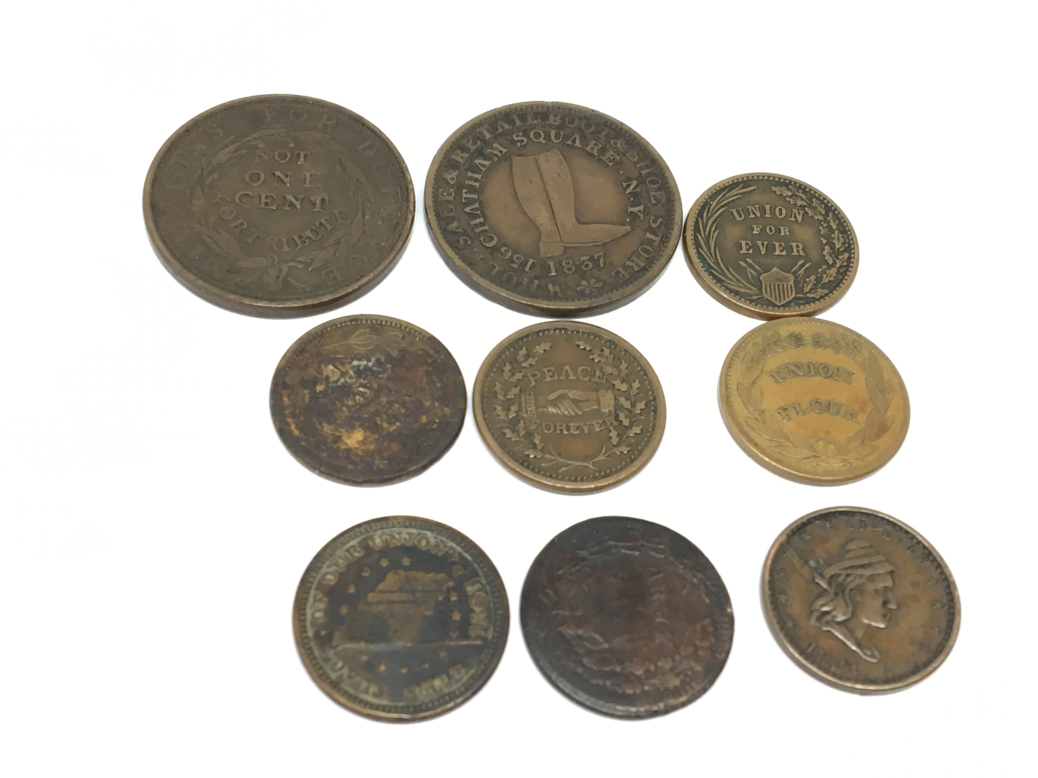 A collection of American Cival war token coins, co - Image 2 of 3