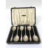 A cased set of Sheffield silver spoons
