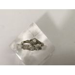 Two 9ct white gold, diamond set rings.Approx J and