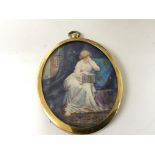 A 19th century watercolour miniature entitled Peas