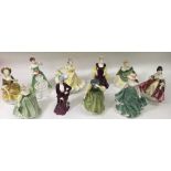 Ten Royal Doulton figurines including 'Southern Be