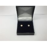 A pair of 9ct gold and morganite ear studs, approx