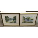 Two framed Ashley Bryant landscape watercolours, s