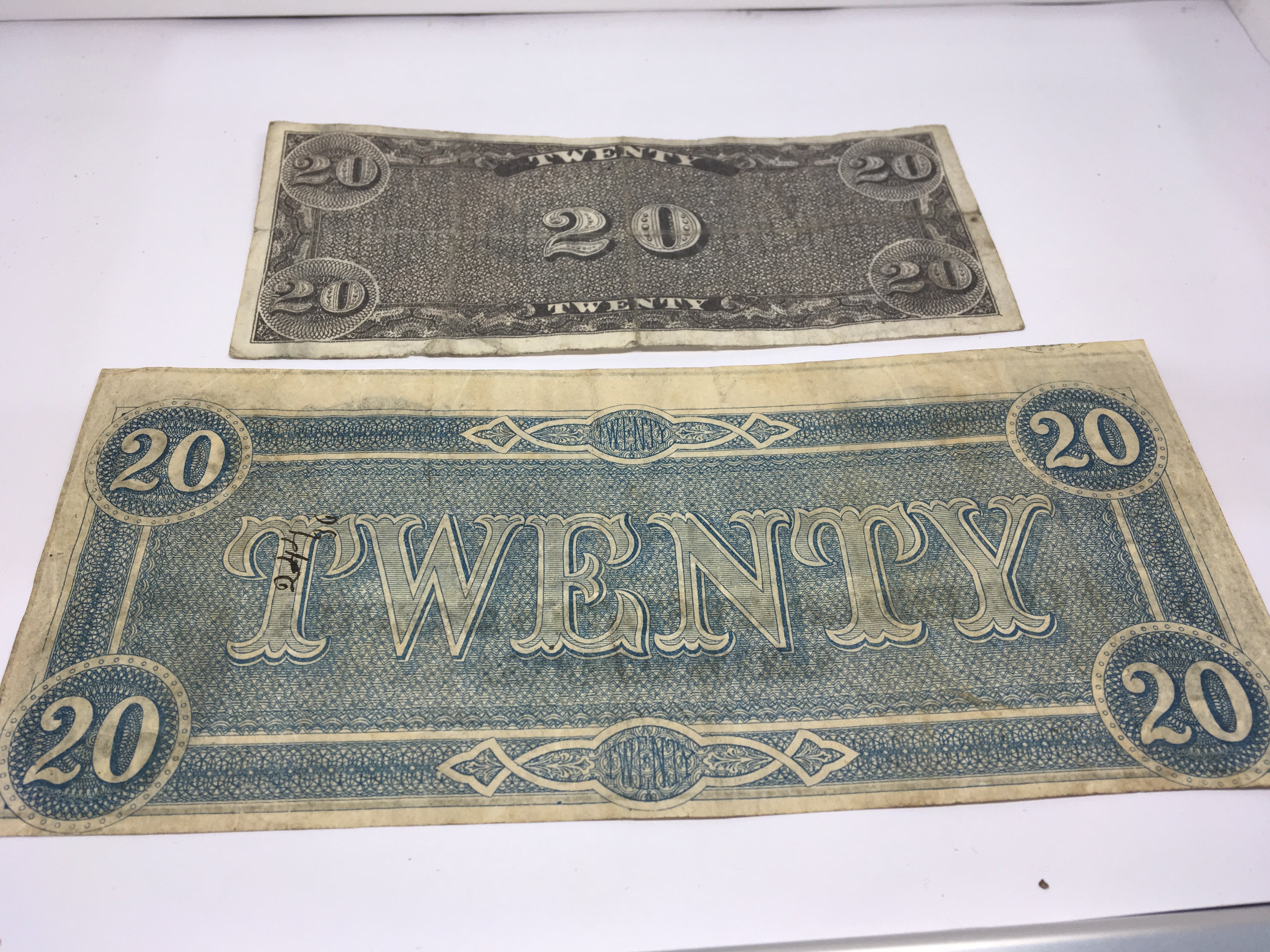 Two Confederate States American Twenty Dollar Bill - Image 2 of 2