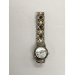 A Croton quartz ladies watch with a silver case an