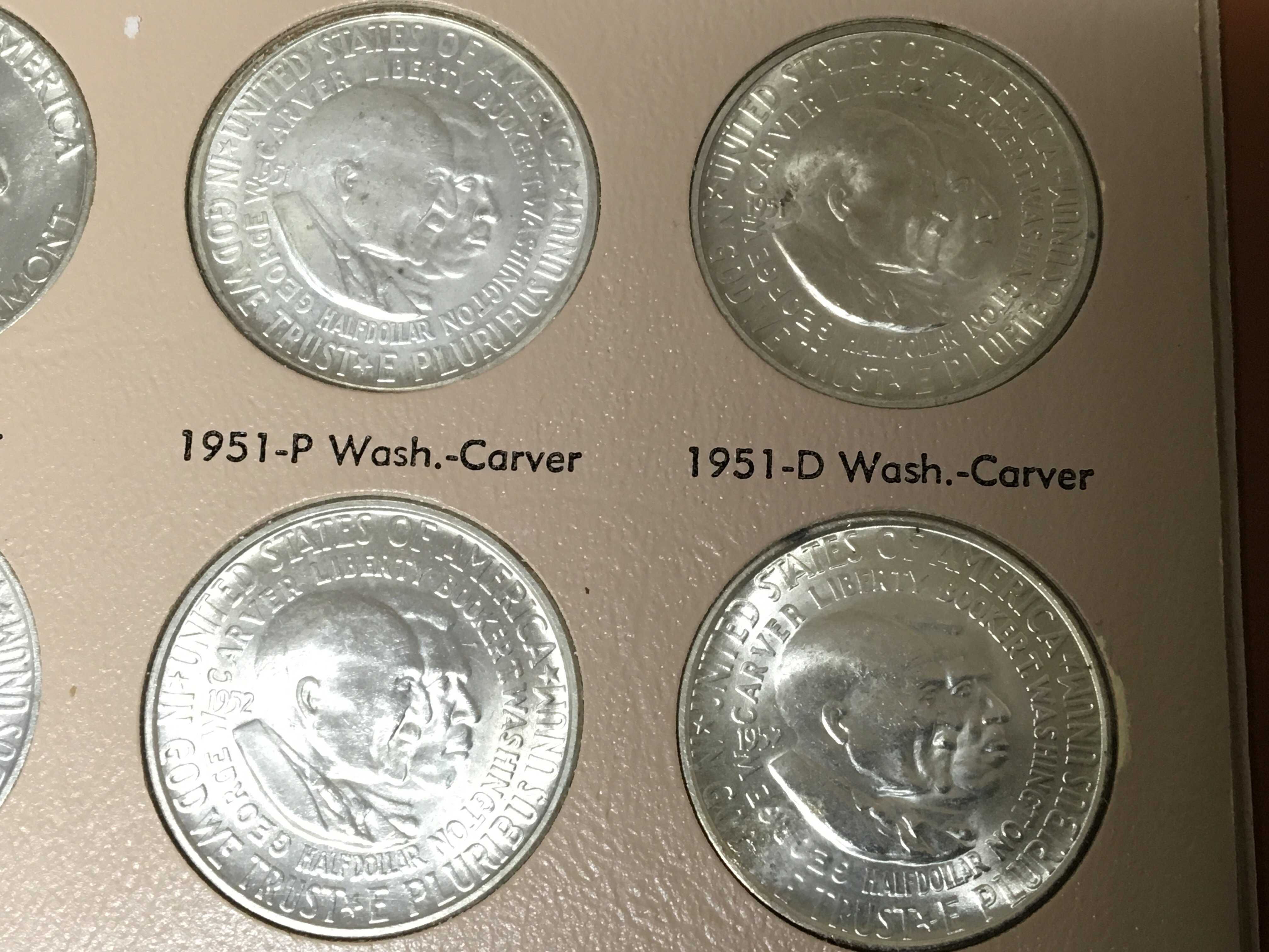 A Collection of American Half Dollars. Booker T Wa