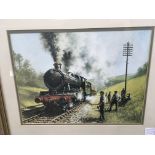 Three prints of steam trains by Don Breckon.