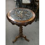 A fine, Victorian specimen top table on twist tripod foot.Approx