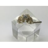 A fancy stone set ring in gold, approx 4.8g and ap