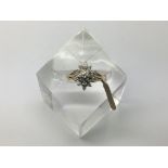 A marquee shaped multi diamond cluster ring, appro