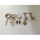 A collection of jewellery including gold comprisin