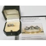 A Quality three stone diamond ring set in 18carat