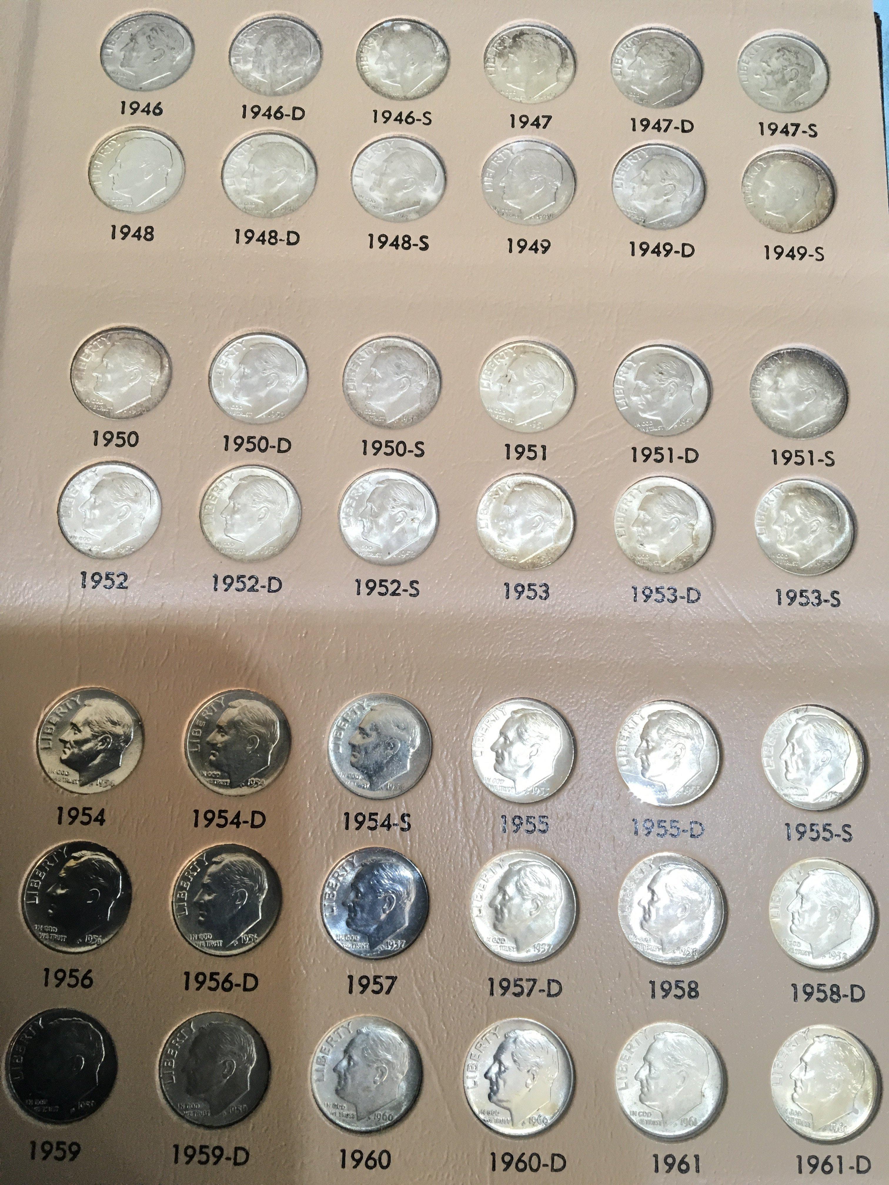 A Complete set of Roosevelt Dimes 1946-2016 Includ