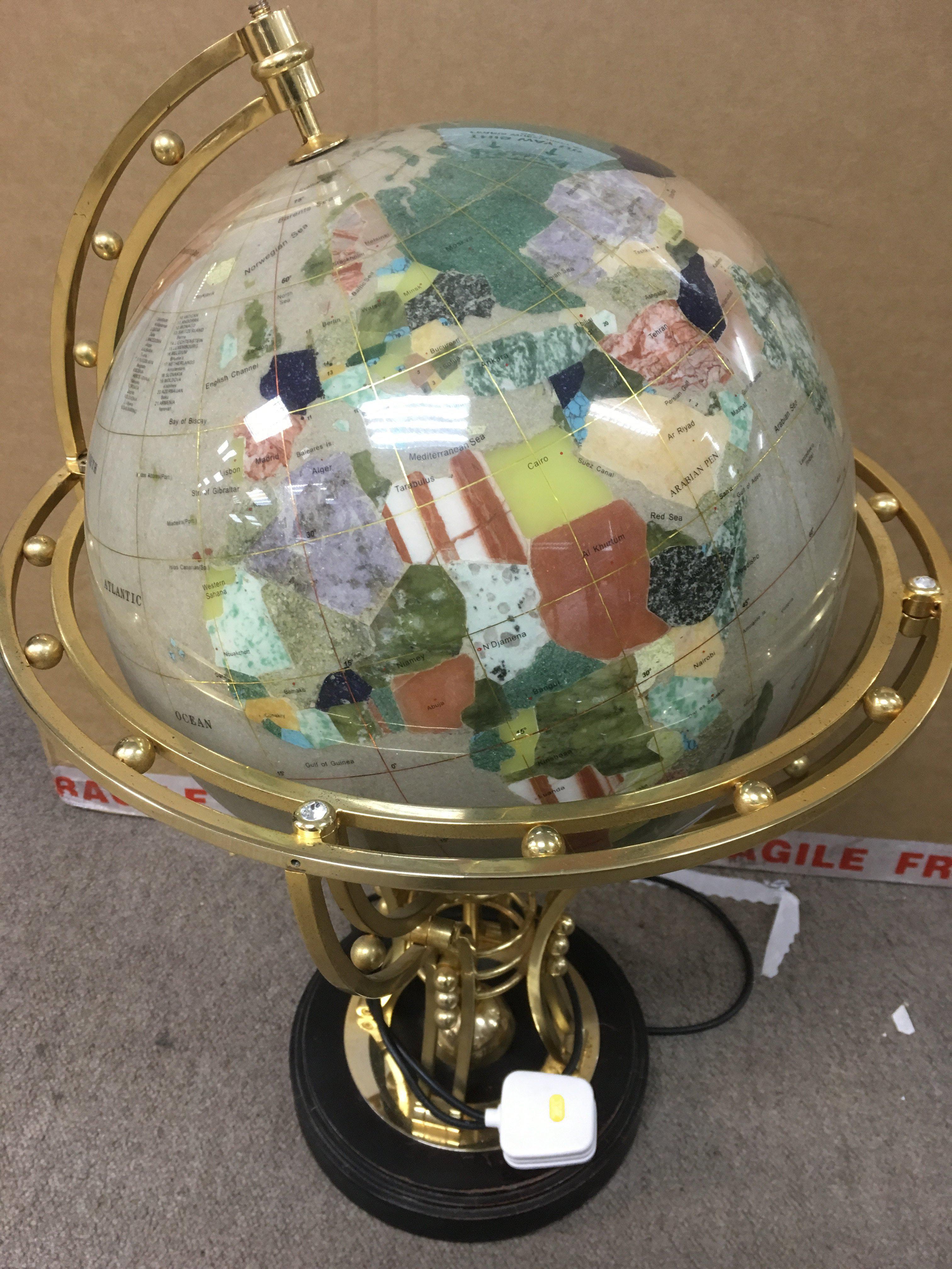 A large luminating, rotating specimen globe, approx height 65c - Image 2 of 2