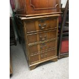 Two wooden office cabinets, containing drawers - N