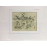 A framed and glazed woodblock print by Yori Fucho