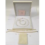 A boxed Viki Lynn cultured pearl and bracelet set